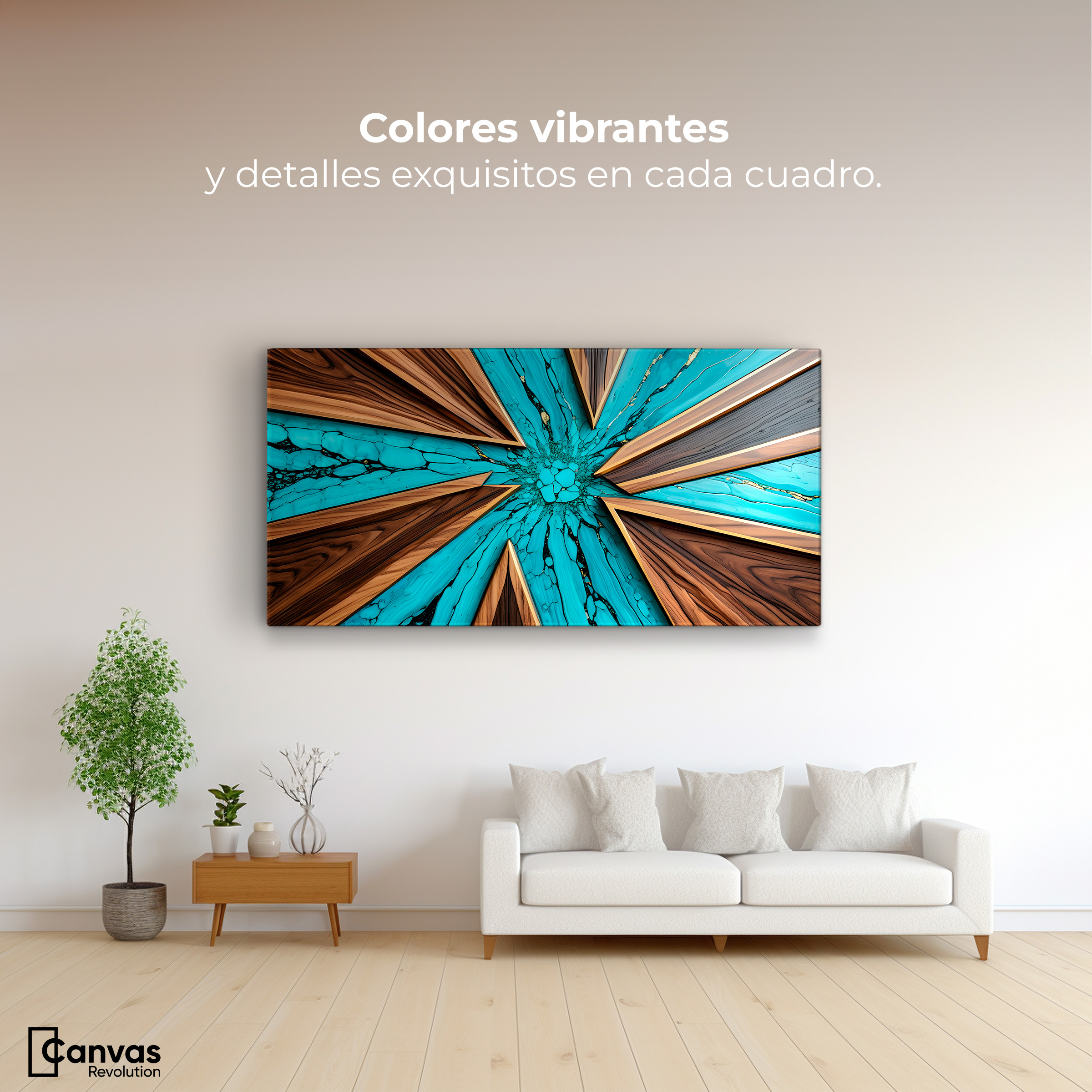 Foto 3 pulgar | Cuadro Decorativo Canvas Abstracto Contraste Elemental 120x60