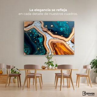 Foto 2 | Cuadro Decorativo Canvas Abstracto Geometría Natural 90x60