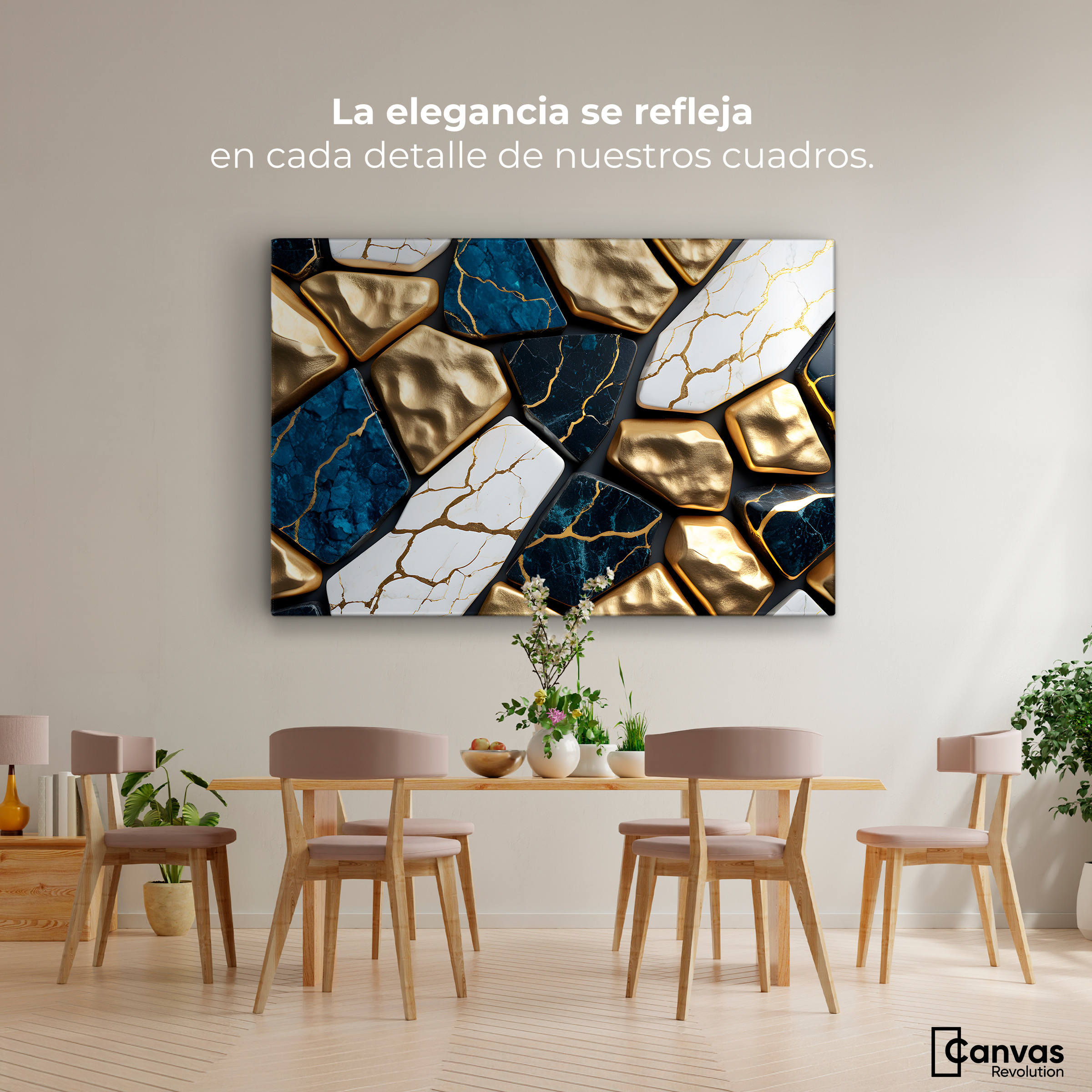 Foto 3 pulgar | Cuadro Decorativo Canvas Abstracto Elegancia Lujosa 90x60