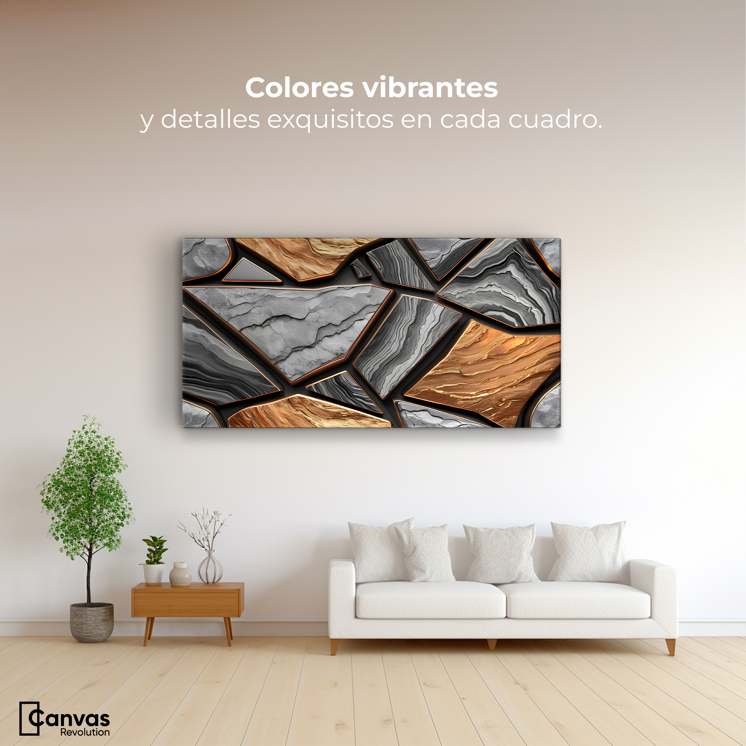 Foto 3 pulgar | Cuadro Decorativo Canvas Abstracto Mármol Modernos 120x60