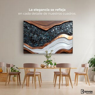 Foto 2 | Cuadro Decorativo Canvas Abstracto Textura Metálica 90x60