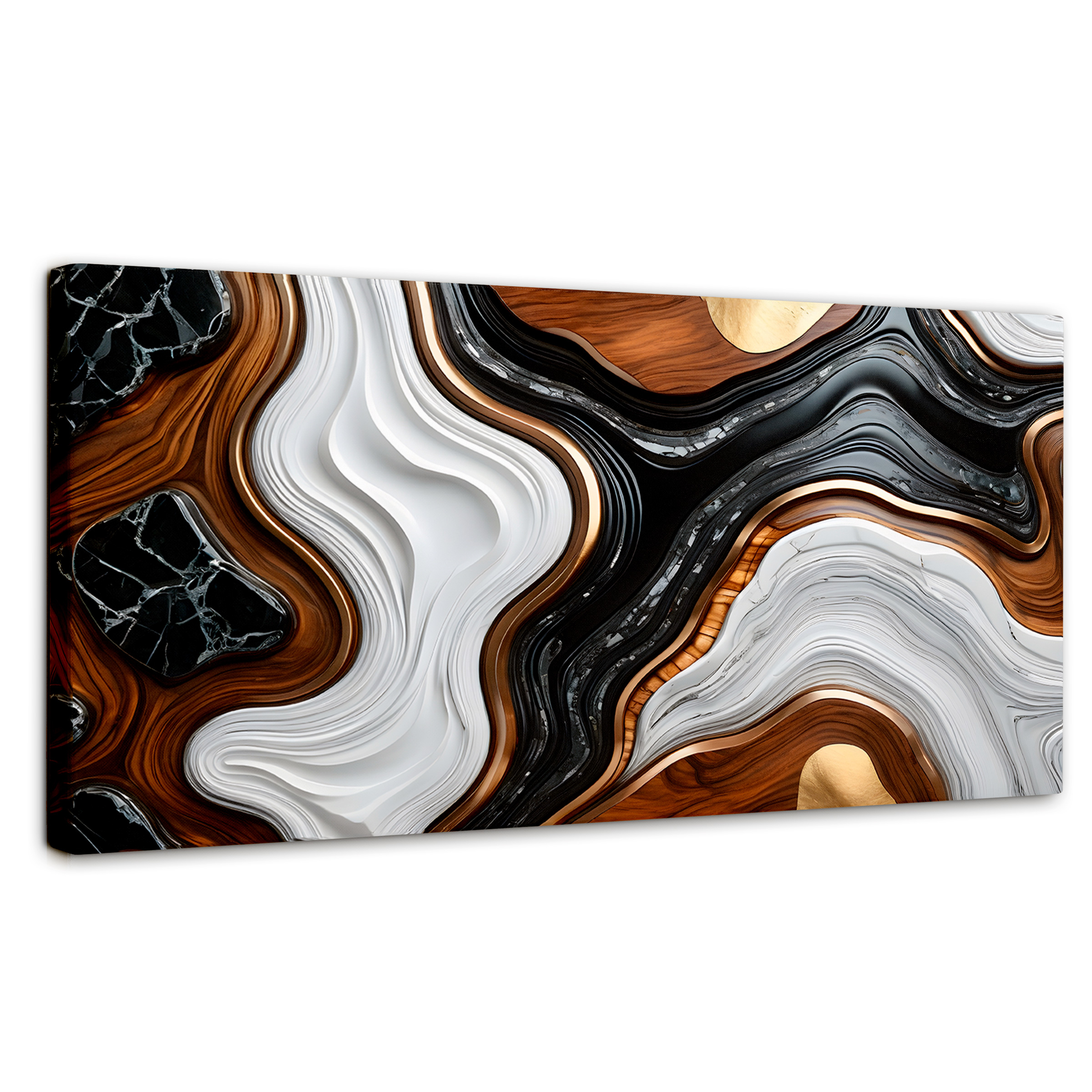 Cuadro Decorativo Canvas Abstracto Remolinos Elegantes 120x60