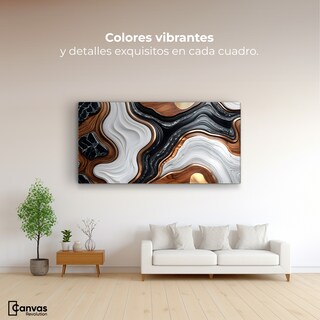 Foto 2 | Cuadro Decorativo Canvas Abstracto Remolinos Elegantes 120x60