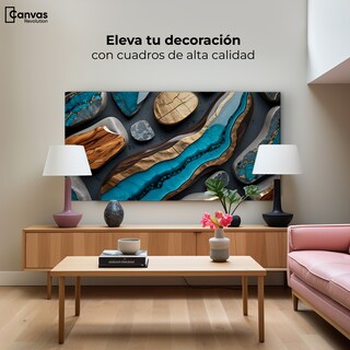 Foto 3 | Cuadro Decorativo Canvas Abstracto Armonía Mineral 120x60