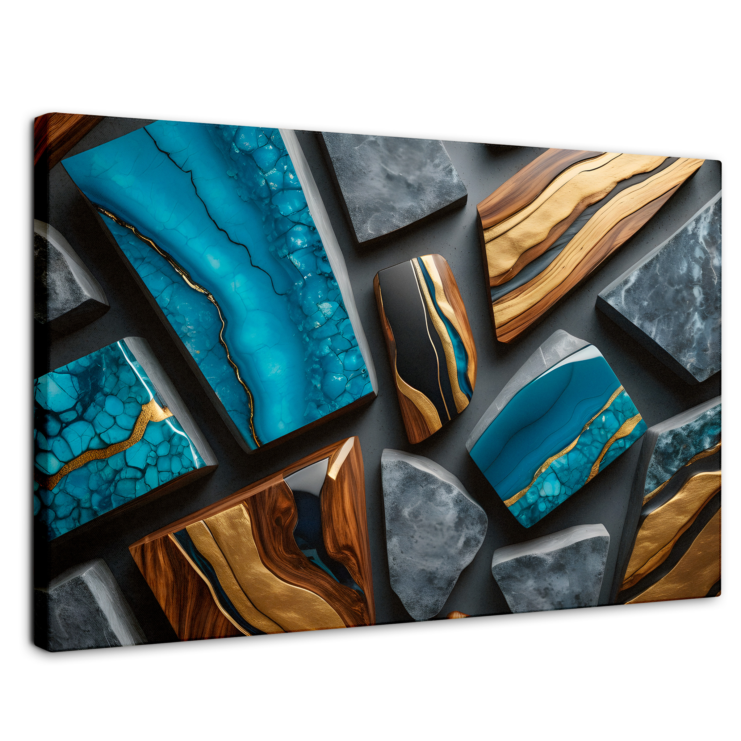Foto 2 pulgar | Cuadro Decorativo Canvas Abstracto Geometría Orgánica 90x60