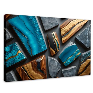 Foto 1 | Cuadro Decorativo Canvas Abstracto Geometría Orgánica 90x60