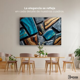 Foto 2 | Cuadro Decorativo Canvas Abstracto Geometría Orgánica 90x60