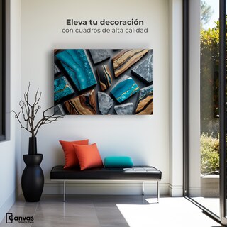 Foto 3 | Cuadro Decorativo Canvas Abstracto Geometría Orgánica 90x60