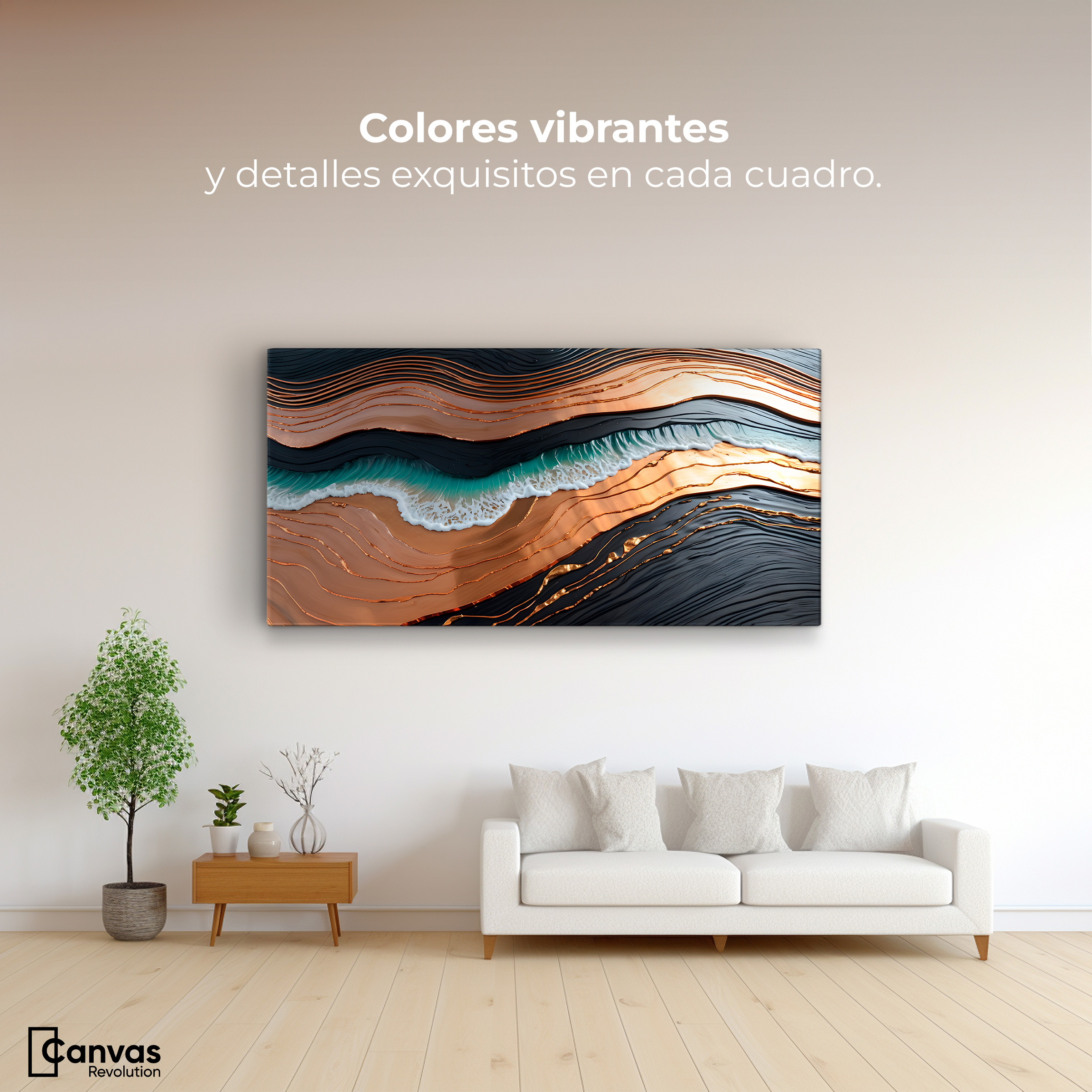 Foto 3 pulgar | Cuadro Decorativo Canvas Abstracto Estructura Natural 120x60