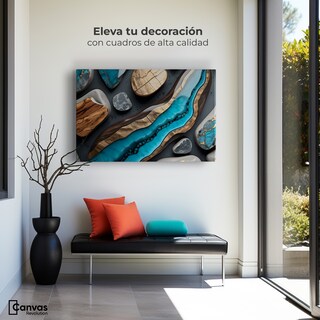 Foto 3 | Cuadro Decorativo Canvas Abstracto Armonía Mineral 90x60