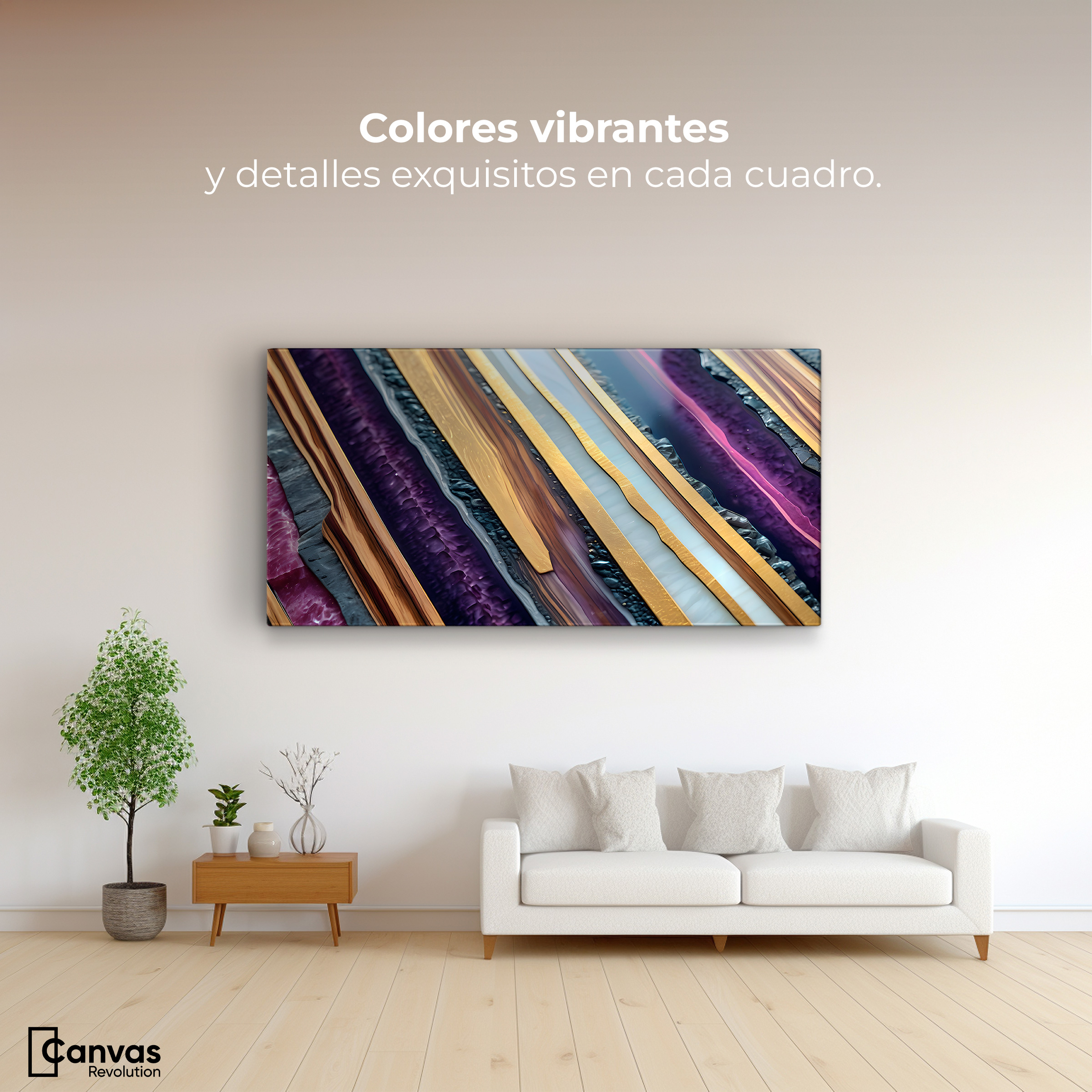 Foto 2 | Cuadro Decorativo Canvas Abstracto Rapsodia Contraste 120x60