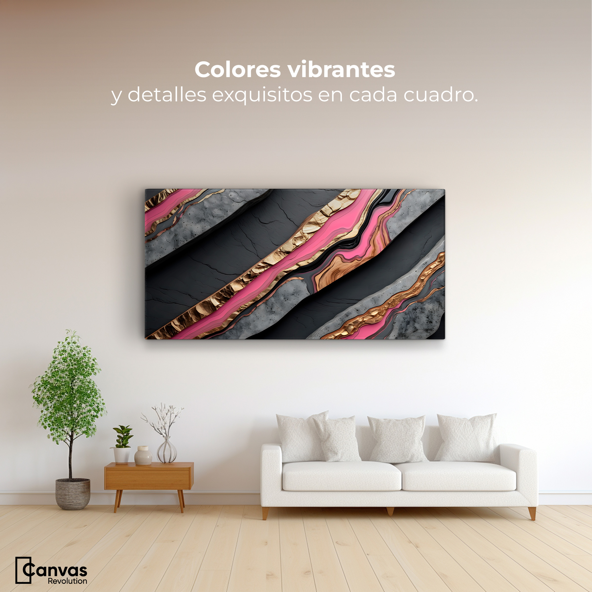 Foto 3 pulgar | Cuadro Decorativo Canvas Abstracto Elegancia Mármol 120x60
