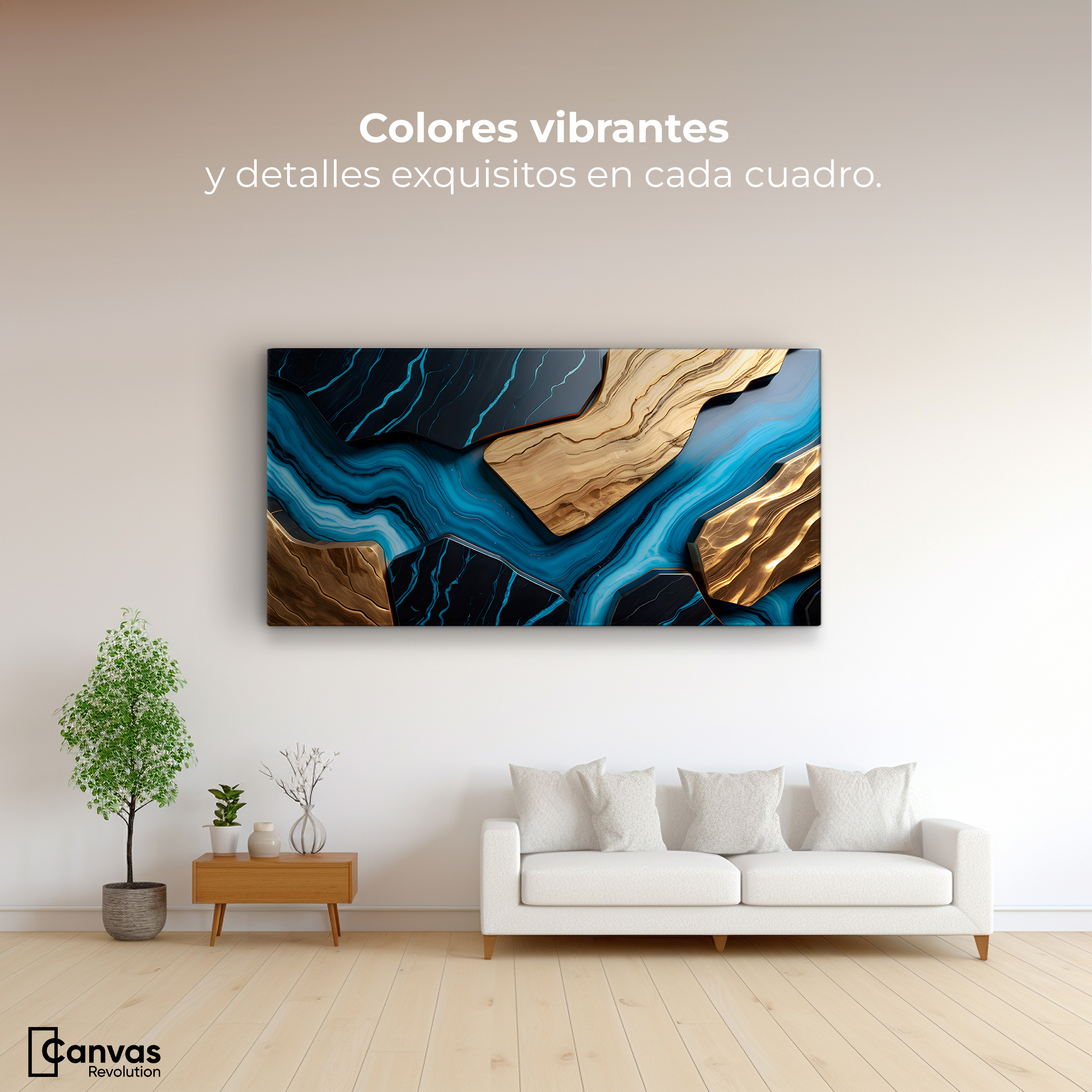 Foto 2 | Cuadro Decorativo Canvas Abstracto Ríos Eléctricos 120x60