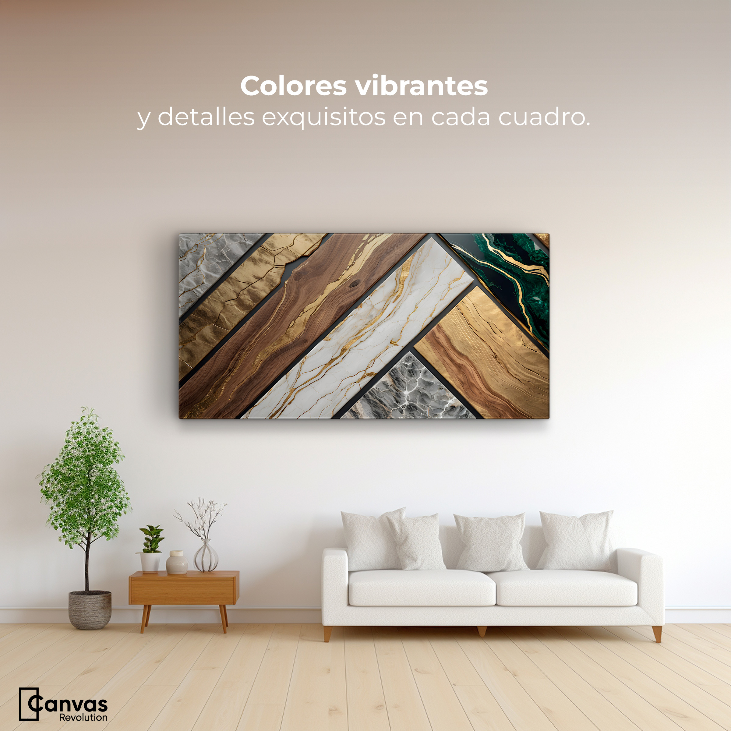 Foto 2 | Cuadro Decorativo Canvas Abstracto Melodía Material 120x60