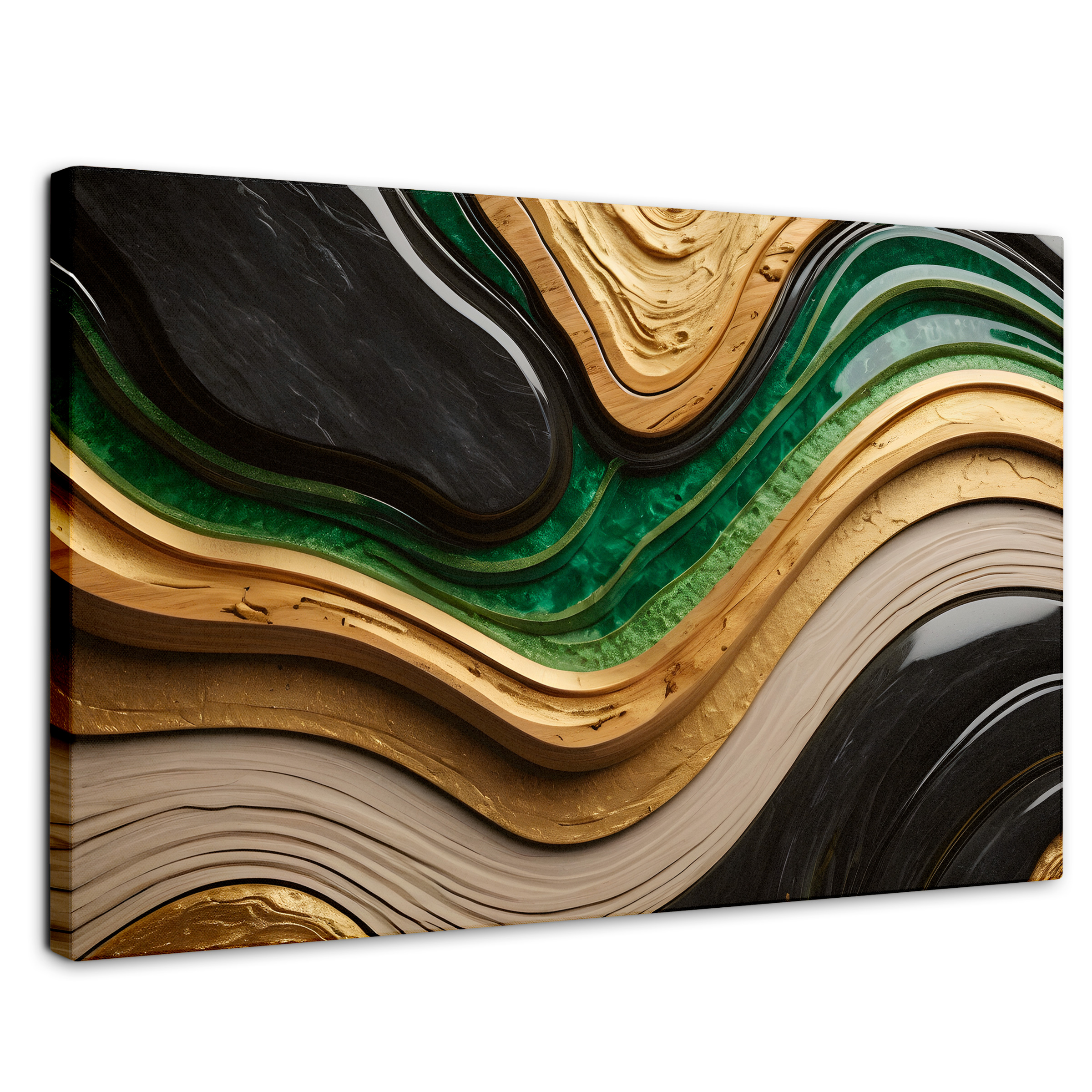 Foto 2 pulgar | Cuadro Decorativo Canvas Abstracto Río Abstracto Jade 90x60