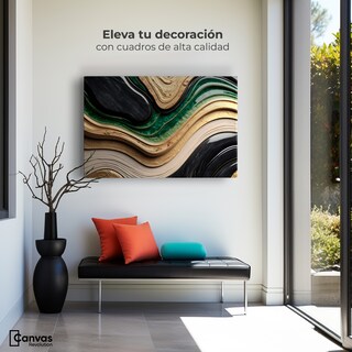 Foto 3 | Cuadro Decorativo Canvas Abstracto Río Abstracto Jade 90x60