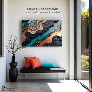 Foto 3 | Cuadro Decorativo Canvas Abstracto Patrones Vibrantes 90x60