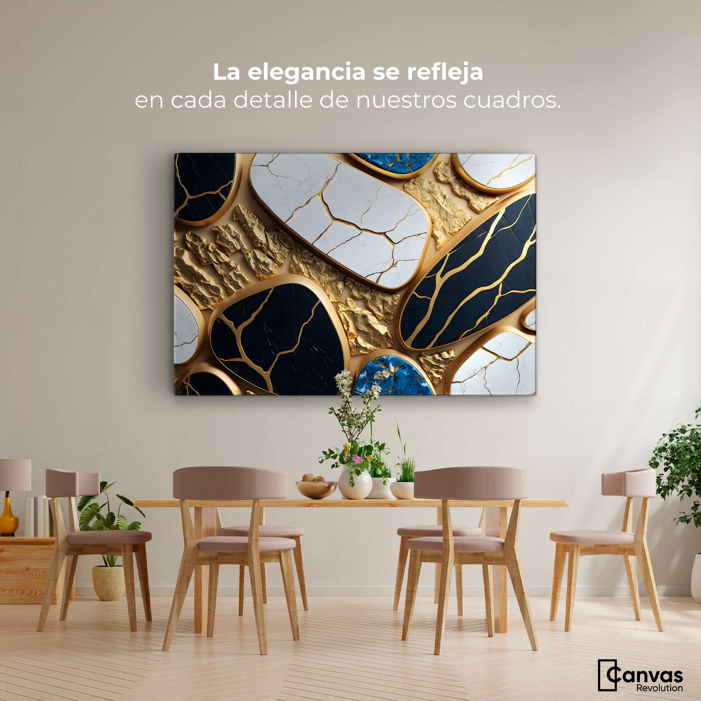 Foto 3 pulgar | Cuadro Decorativo Canvas Abstracto Opulencia Abstracta 90x60