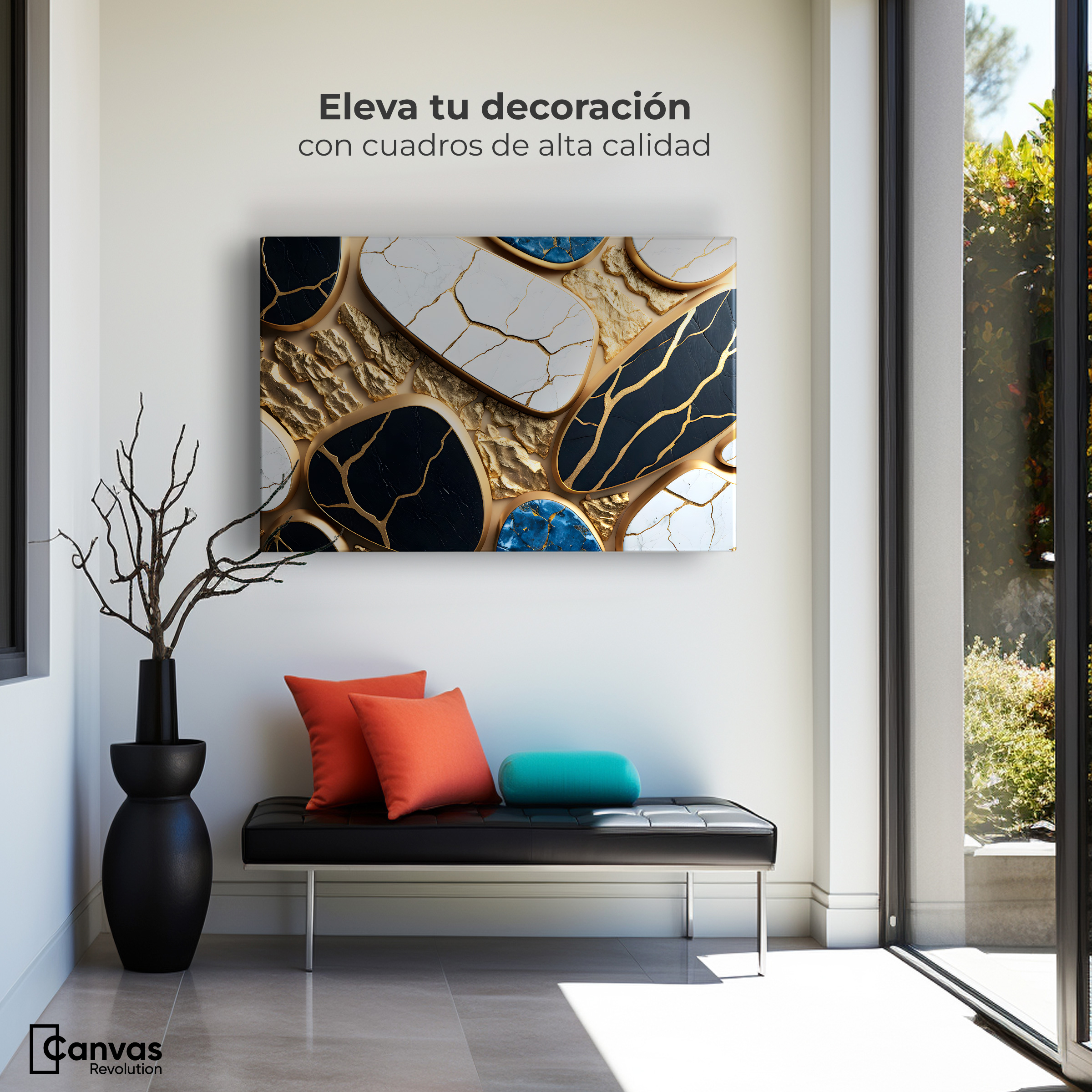 Foto 4 pulgar | Cuadro Decorativo Canvas Abstracto Opulencia Abstracta 90x60