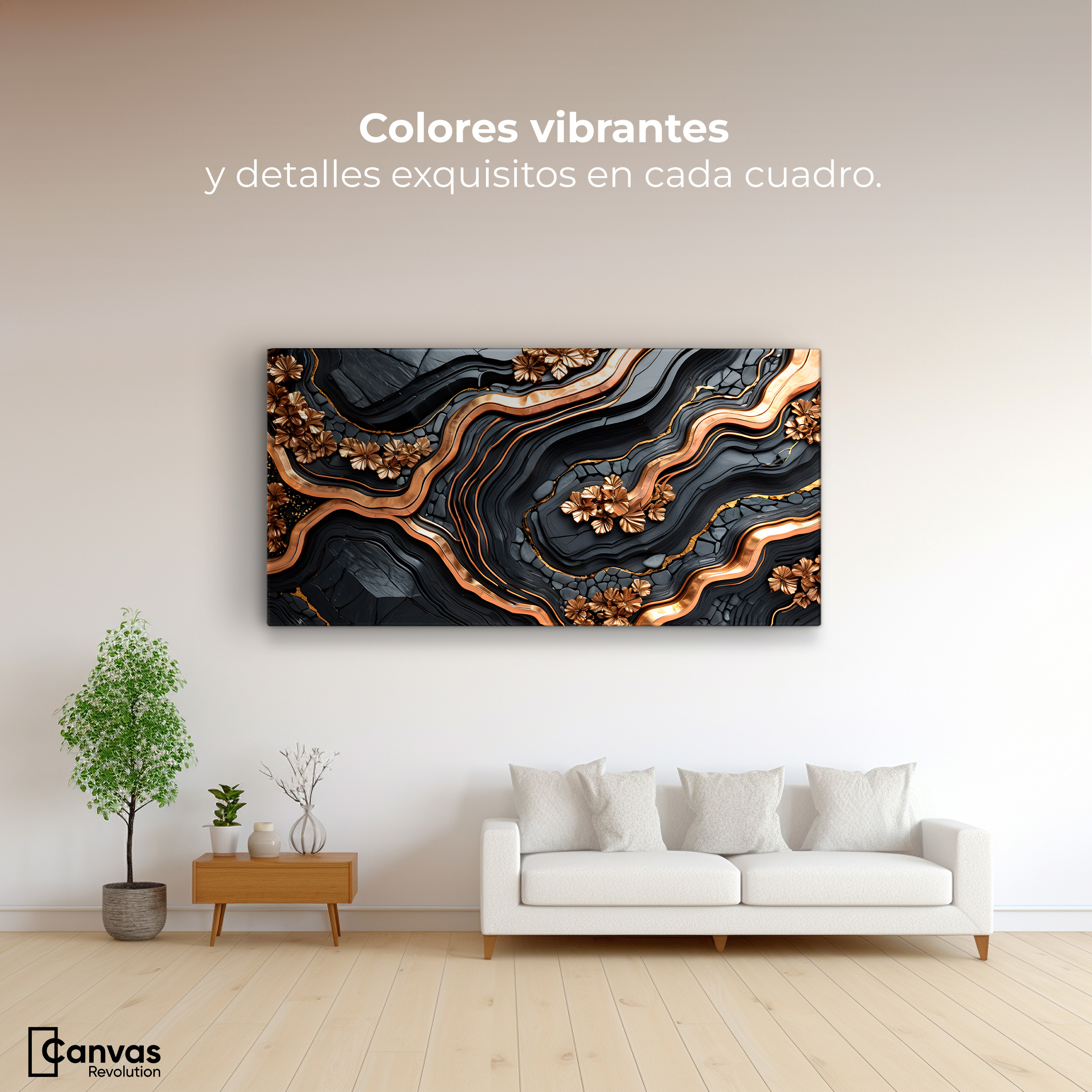 Foto 3 pulgar | Cuadro Decorativo Canvas Abstracto Fragmentos Lujosos 120x60