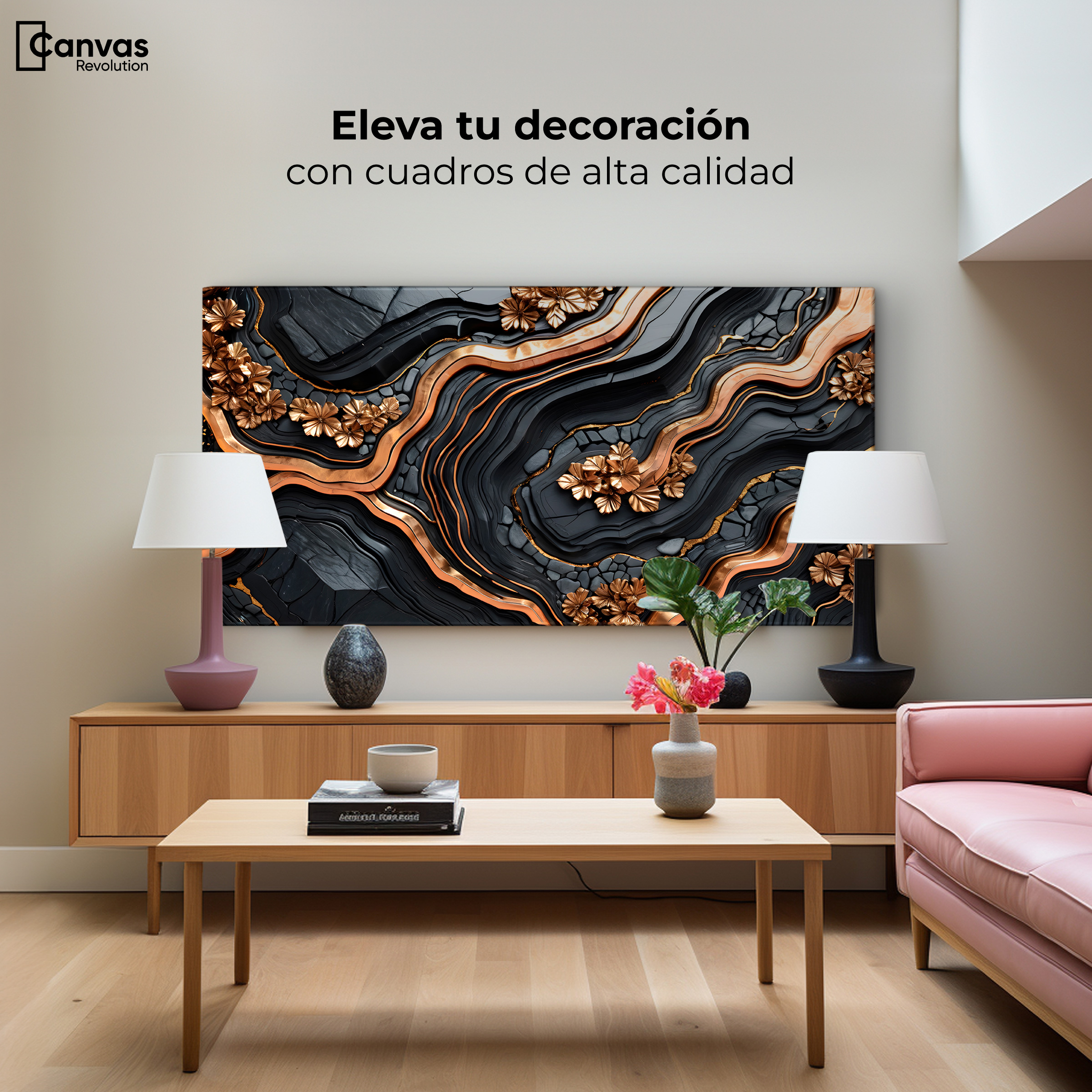 Foto 4 pulgar | Cuadro Decorativo Canvas Abstracto Fragmentos Lujosos 120x60