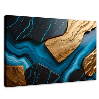 Foto 1 | Cuadro Decorativo Canvas Abstracto Ríos Eléctricos 90x60