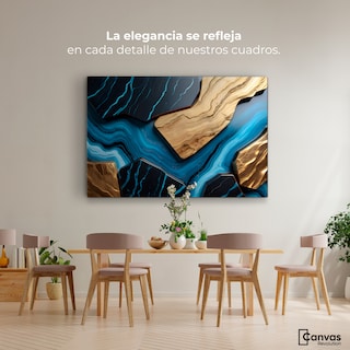 Foto 2 | Cuadro Decorativo Canvas Abstracto Ríos Eléctricos 90x60