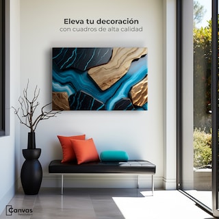 Foto 3 | Cuadro Decorativo Canvas Abstracto Ríos Eléctricos 90x60