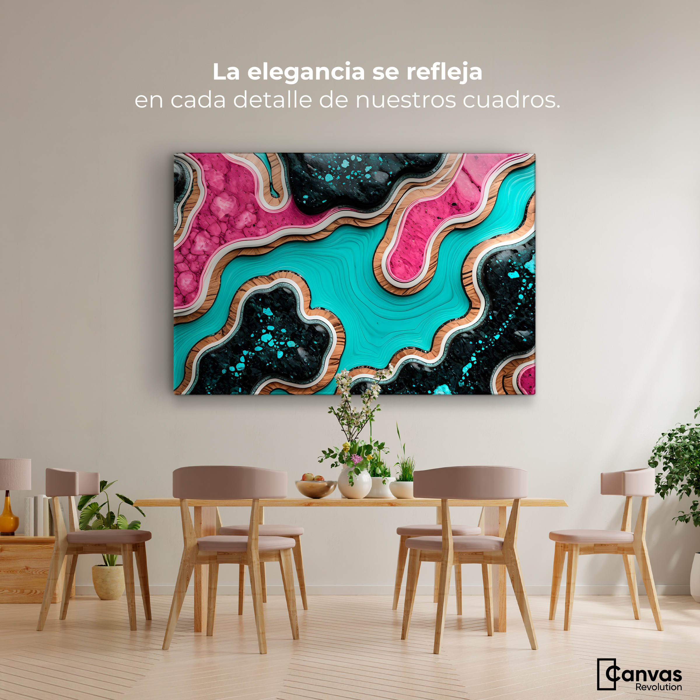 Foto 3 pulgar | Cuadro Decorativo Canvas Abstracto Susurros Metálicos 90x60