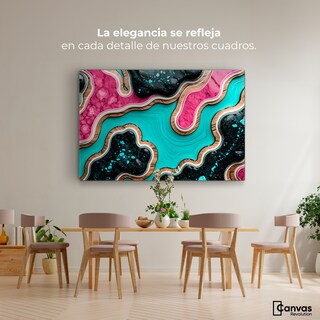 Foto 2 | Cuadro Decorativo Canvas Abstracto Susurros Metálicos 90x60