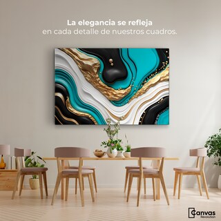 Foto 2 | Cuadro Decorativo Canvas Abstracto Elegancia Fluida 90x60