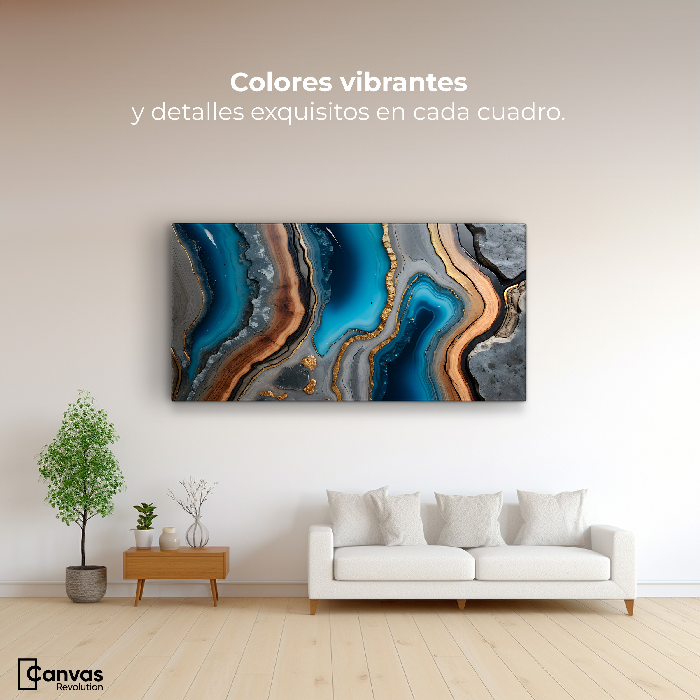 Foto 2 | Cuadro Decorativo Canvas Abstracto Contraste Natural 120x60