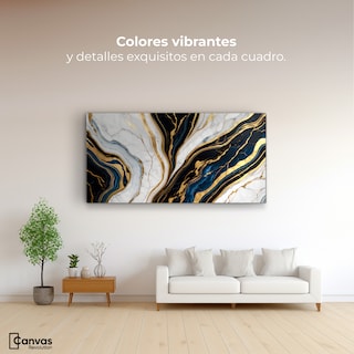 Foto 2 | Cuadro Decorativo Canvas Abstracto Mármol Lujoso Oro 90x60
