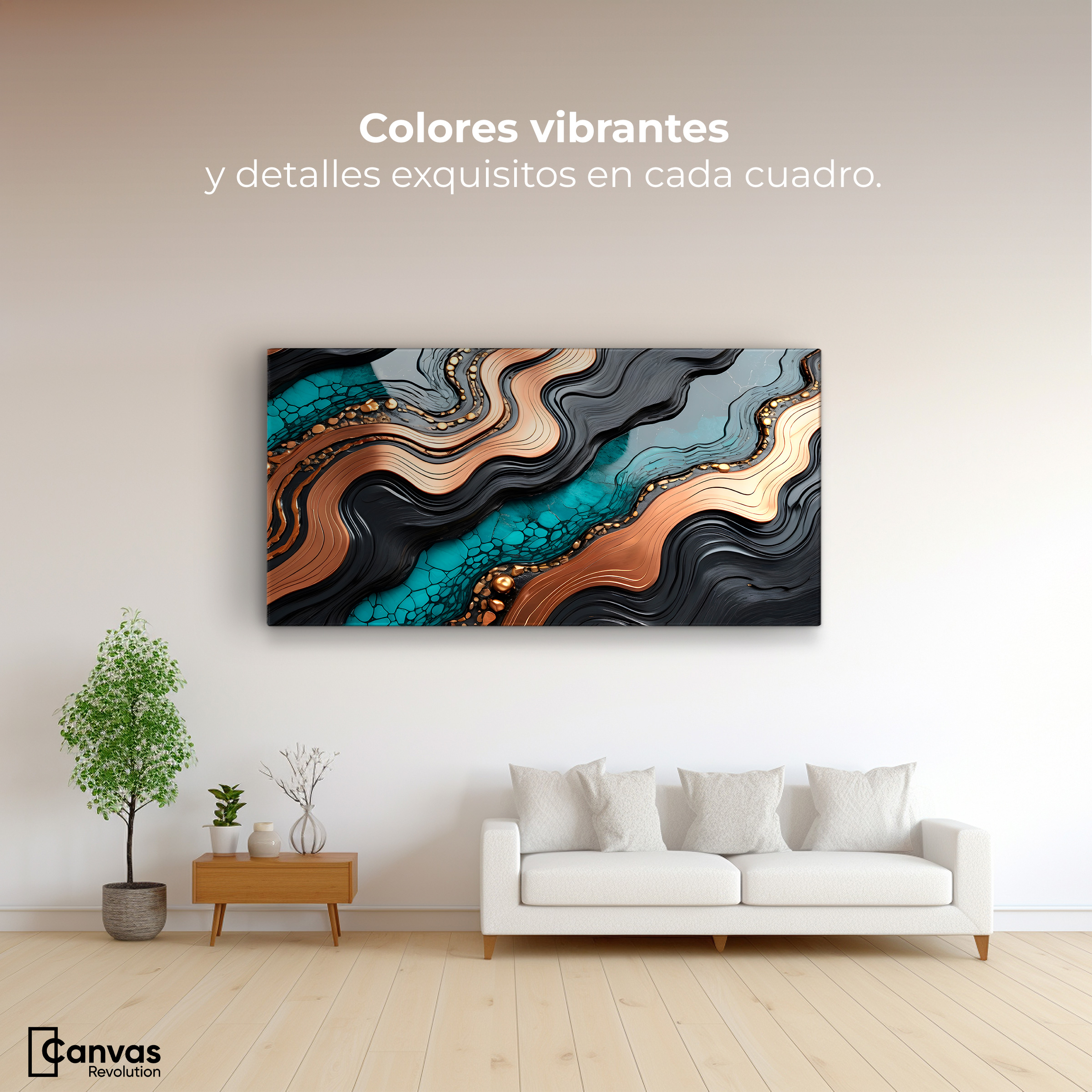 Foto 3 pulgar | Cuadro Decorativo Canvas Abstracto Patrones Vibrantes 120x60