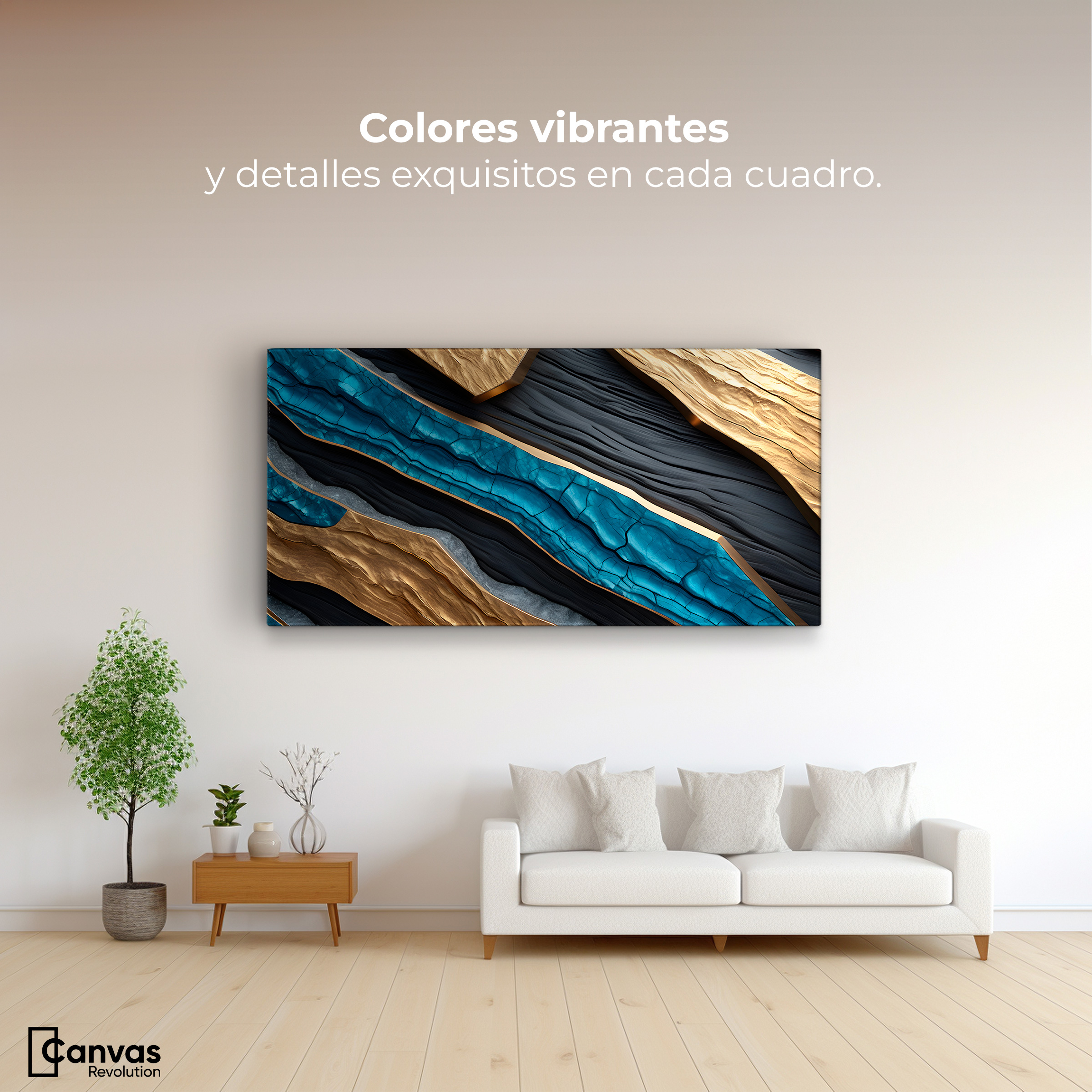 Foto 2 | Cuadro Decorativo Canvas Abstracto Paisaje Líquido 120x60