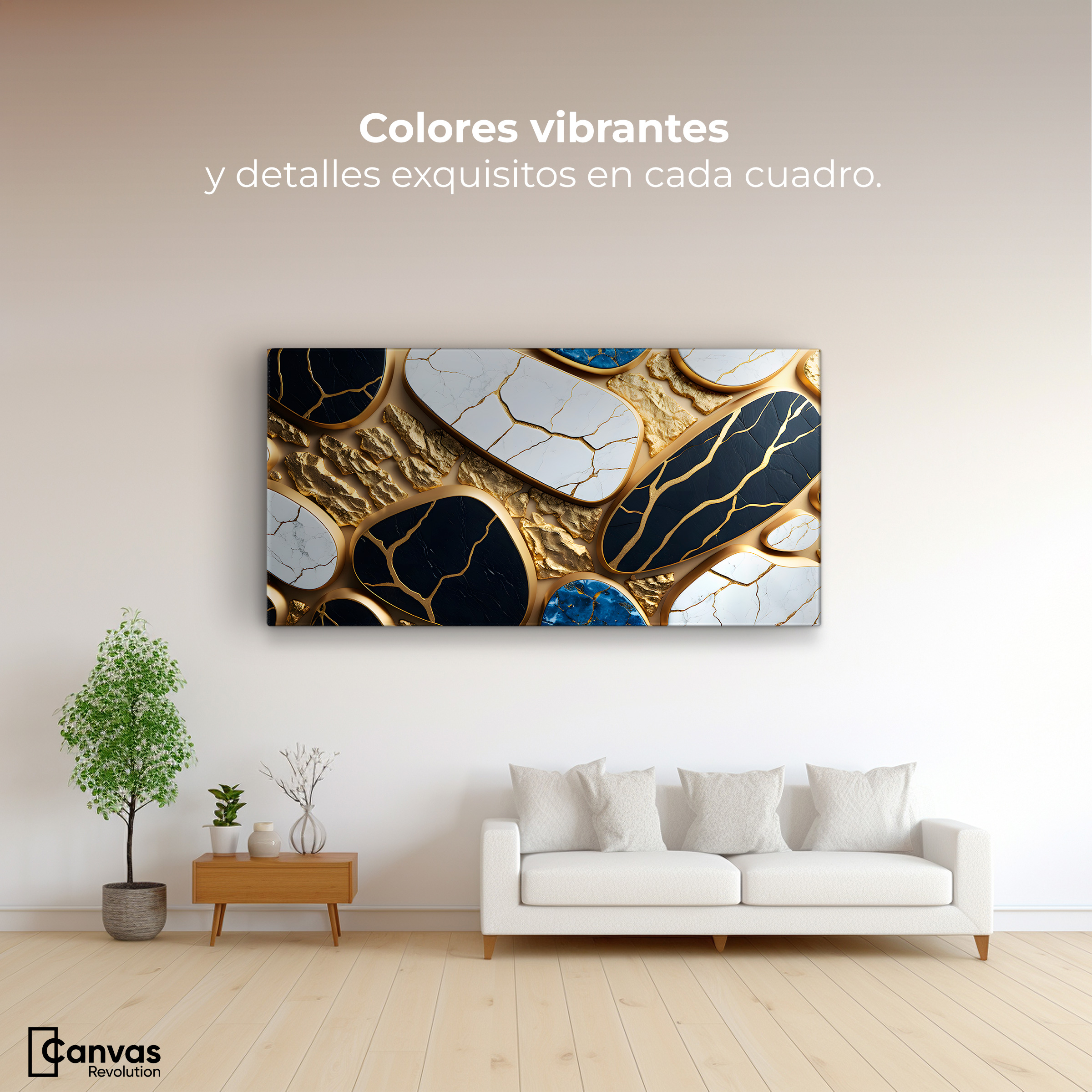 Foto 3 pulgar | Cuadro Decorativo Canvas Abstracto Opulencia Abstracta 120x60