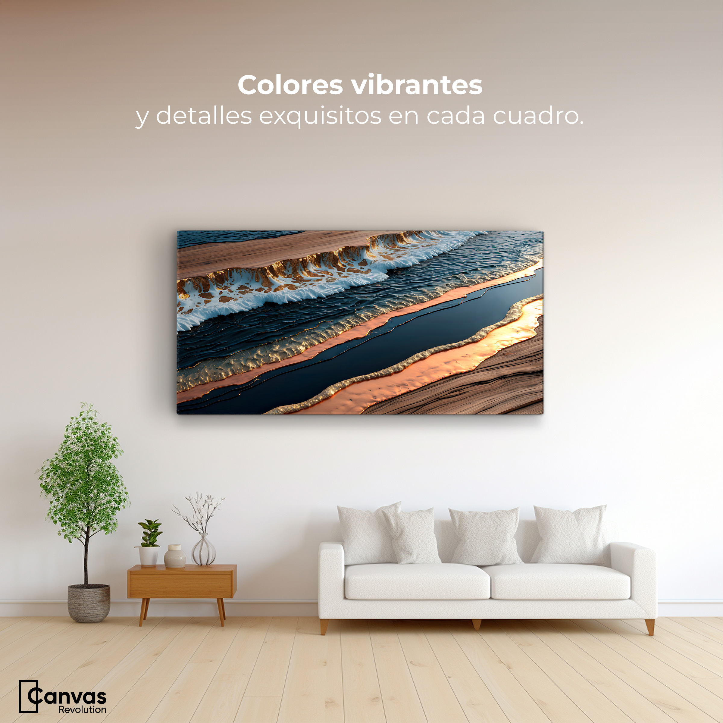 Foto 3 pulgar | Cuadro Decorativo Canvas Abstracto Texturas Vibrantes 120x60