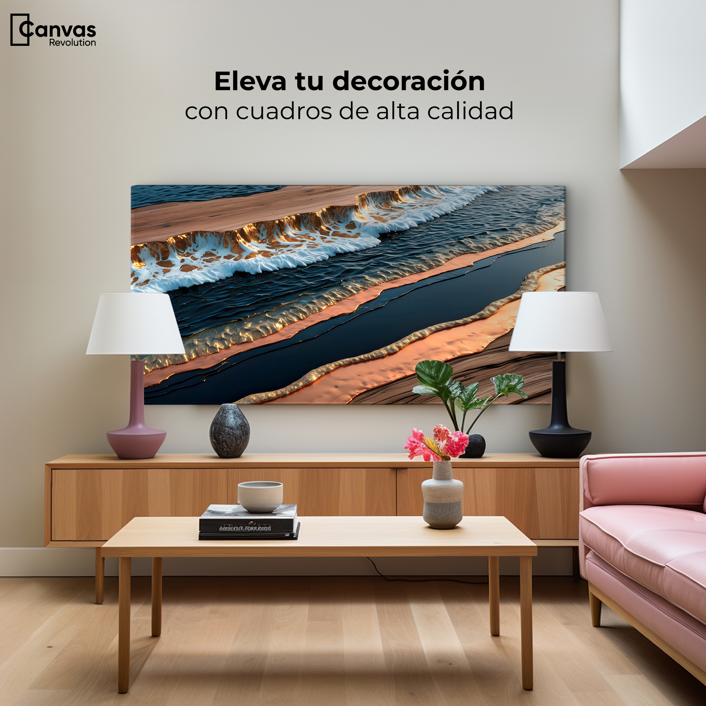 Foto 3 | Cuadro Decorativo Canvas Abstracto Texturas Vibrantes 120x60