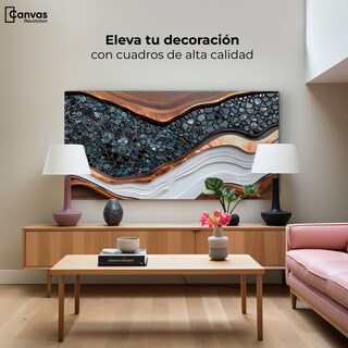 Foto 3 | Cuadro Decorativo Canvas Abstracto Textura Metálica 120x60