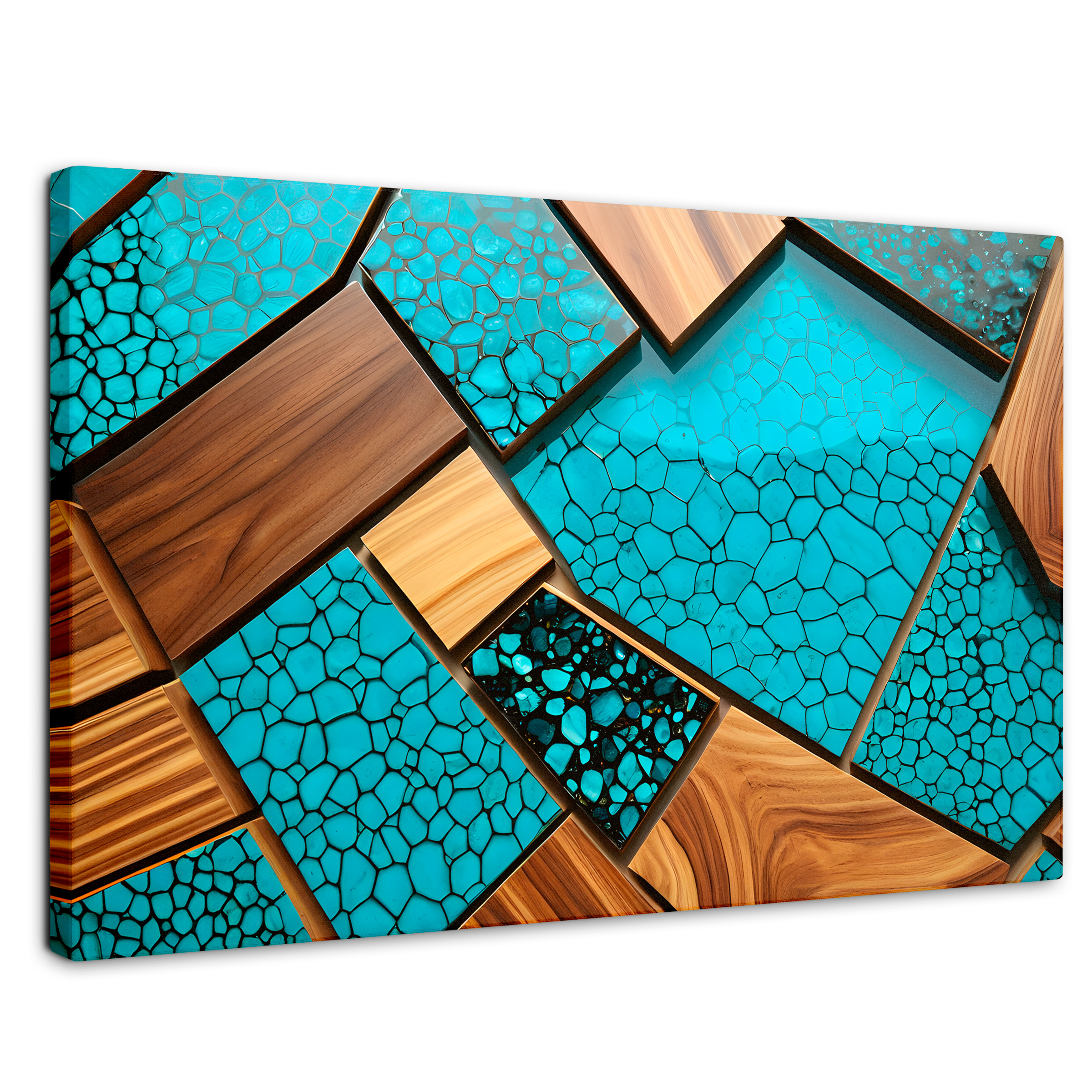 Foto 1 | Cuadro Decorativo Canvas Abstracto Auroras Vibrantes 90x60