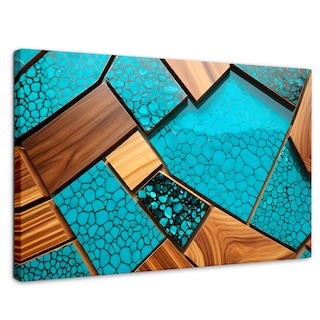 Foto 1 | Cuadro Decorativo Canvas Abstracto Auroras Vibrantes 90x60