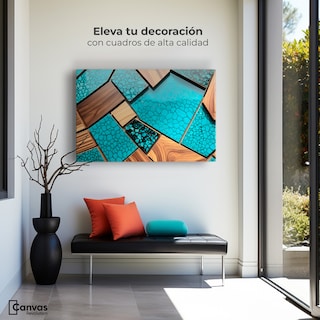 Foto 3 | Cuadro Decorativo Canvas Abstracto Auroras Vibrantes 90x60