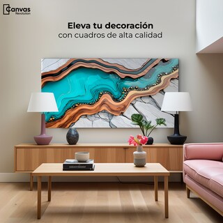 Foto 3 | Cuadro Decorativo Canvas Abstracto Mosaico Natural 120x60