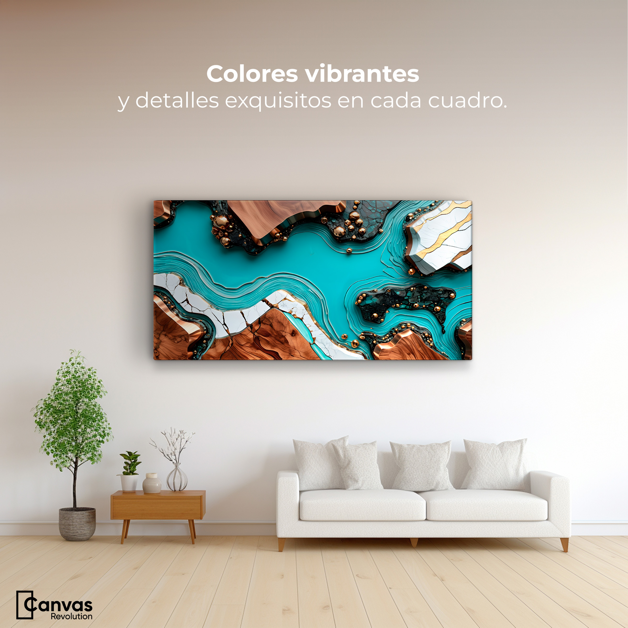 Foto 2 | Cuadro Decorativo Canvas Abstracto Fusión Artística 120x60