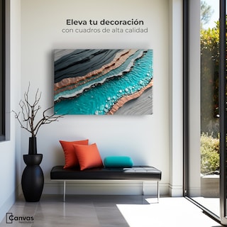 Foto 3 | Cuadro Decorativo Canvas Abstracto Patrón Dinámico 90x60