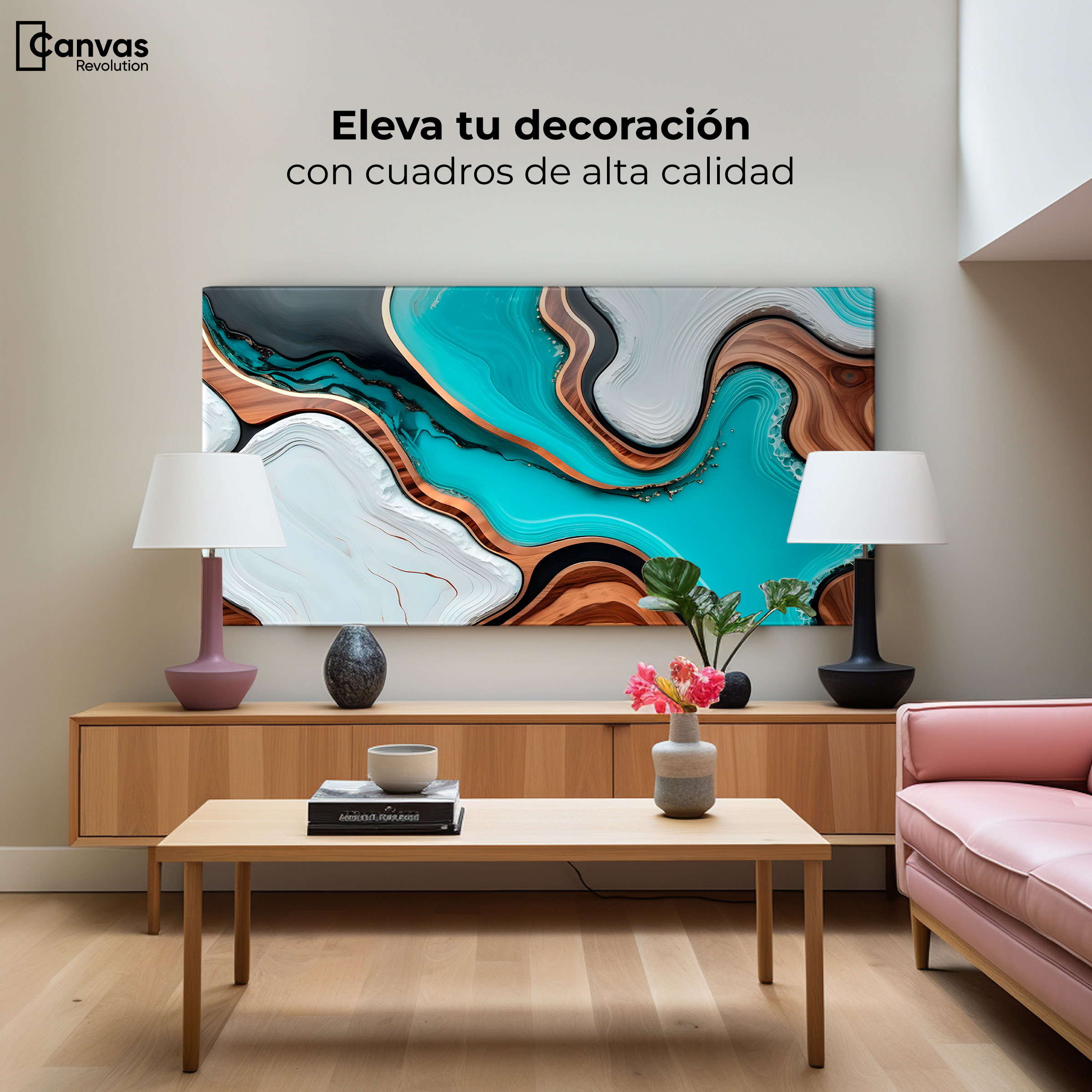 Foto 4 pulgar | Cuadro Decorativo Canvas Abstracto Elegancia Artística 120x60