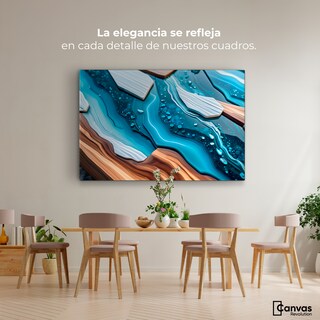 Foto 2 | Cuadro Decorativo Canvas Abstracto Naturaleza Líquida 90x60