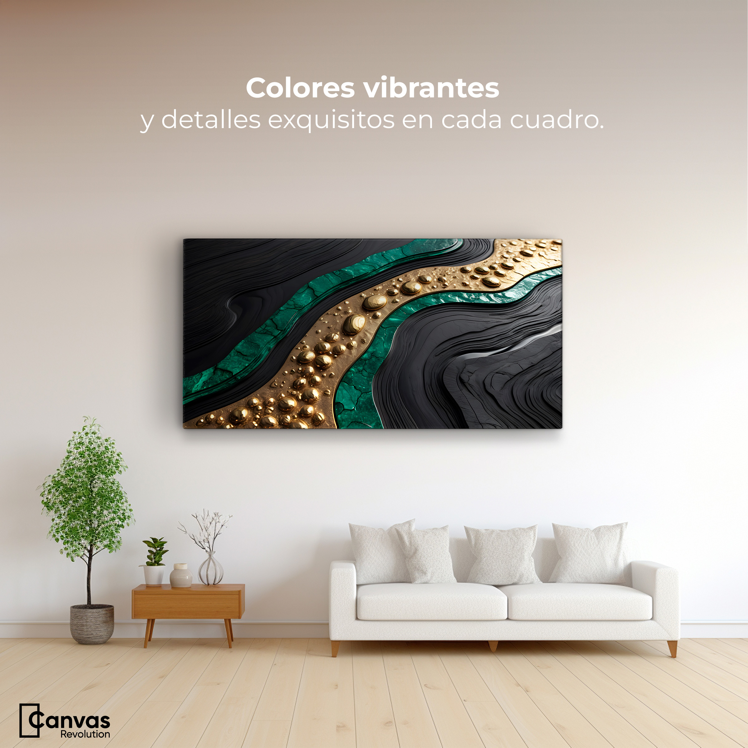 Foto 2 | Cuadro Decorativo Canvas Abstracto Espejismo Metálico 120x60