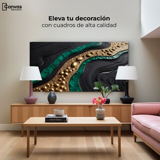 Foto 3 | Cuadro Decorativo Canvas Abstracto Espejismo Metálico 120x60