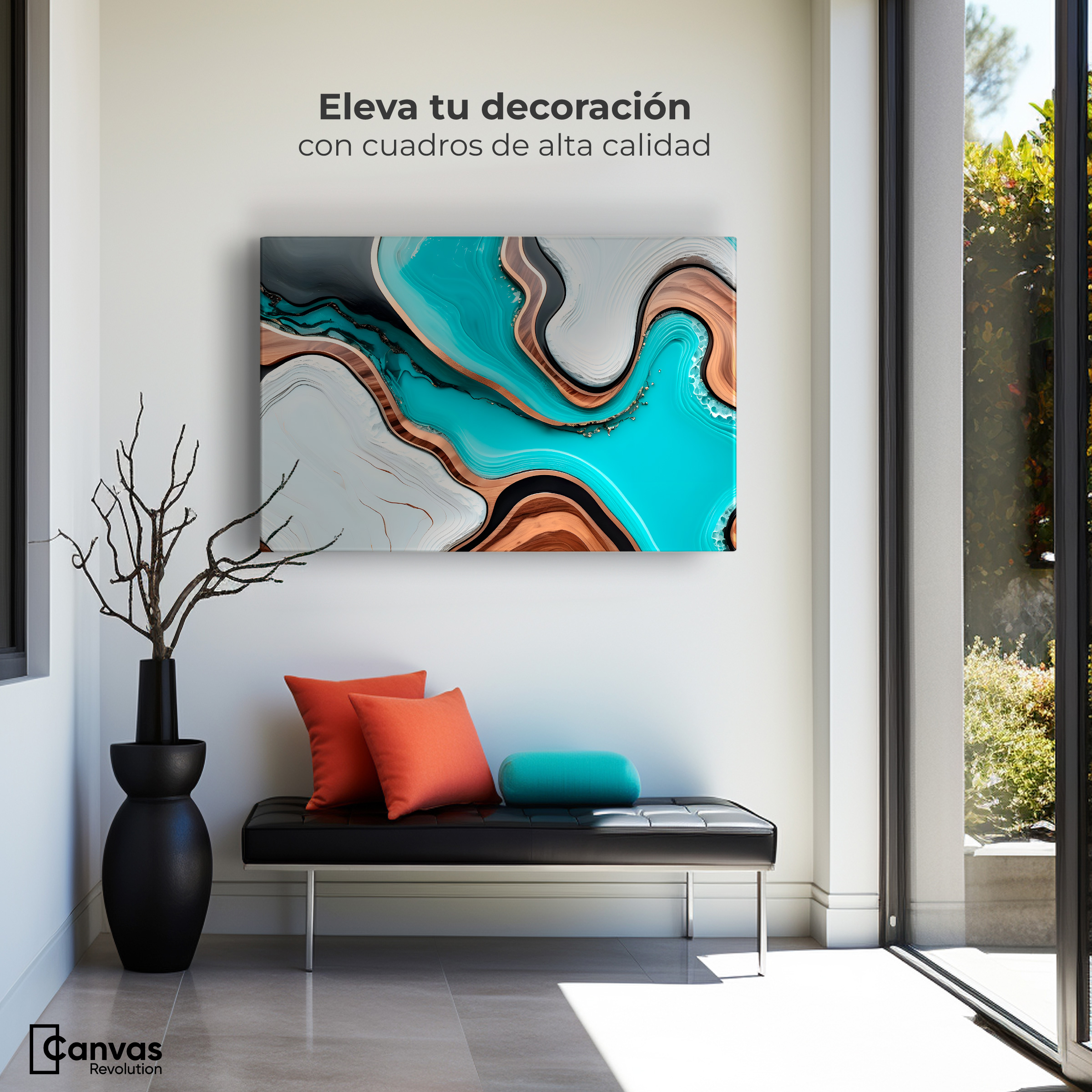 Foto 3 | Cuadro Decorativo Canvas Abstracto Elegancia Artística 90x60